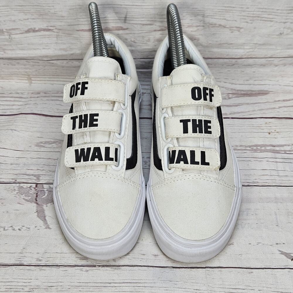 Vans Old Skool V Prison Hook & Loop Unisex White Shoes Size M3.5 / W5